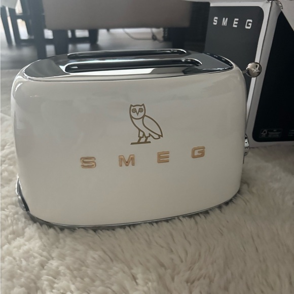 Smeg Other - **SOLD**Smeg White Toaster with Gold Accents